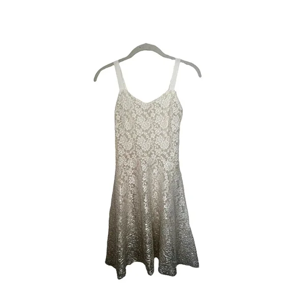 Free People | Dresses | Free People Ivory Gold Foil Ombre Fit Flare Dress  Xs | Poshmark